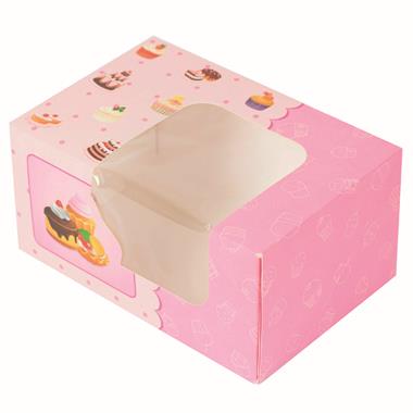 Pudełko na muffiny- na 4 muffiny P690 (1szt., wym.18x18x9cm) (opak.50szt.) KAT